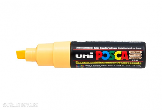 Marqueur Posca pointe biseautée large Orange fluo