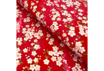 Papier japonais washi rouge fleurs