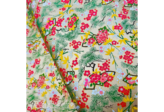 Papier washi japonais vert pin